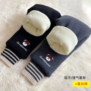 男童女童加绒加厚打底裤外穿冬季儿童棉裤保暖裤宝宝三层夹棉裤子