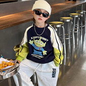 男童卫衣2026春秋新款 韩系宝宝上衣男孩衣服圆领洋气卡通儿童春装