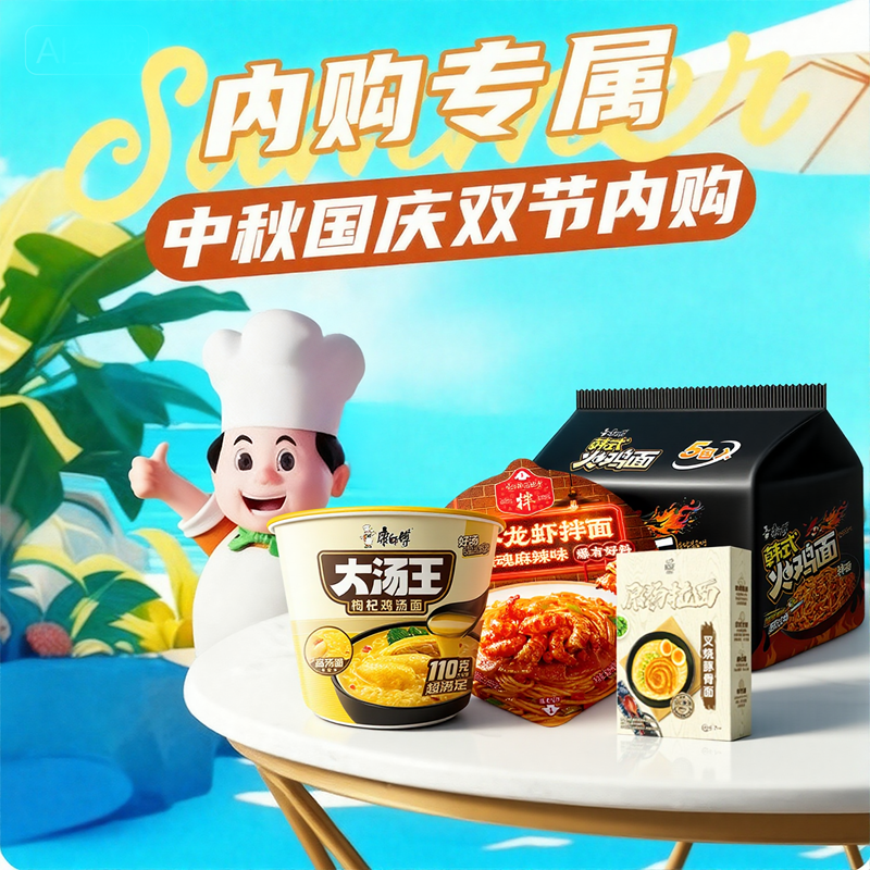 【内购专属】康师傅方便面鲜Q面御品盛宴小饱杯多口味泡面组合