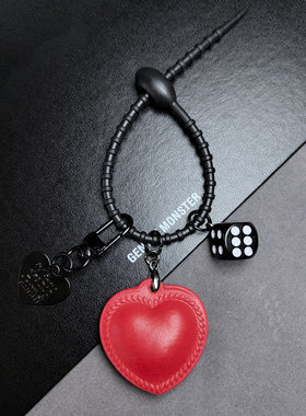 fever同款幸运桃心钥匙扣女汽车钥匙链挂件包包挂饰卡通可爱高档