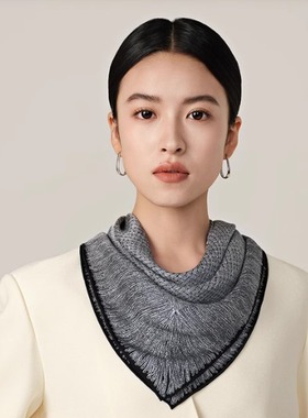 JIAHE加禾【经典小香灰】 重磅桑蚕丝意罗绸女士围巾披肩真丝长巾