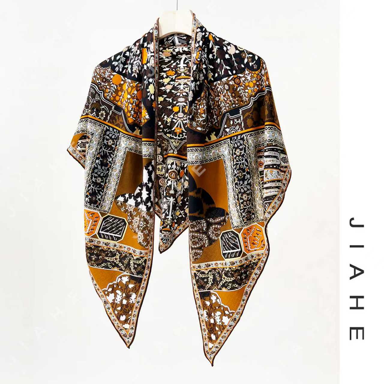 加禾【生命树】重磅丝毛围巾披肩三角巾200*95