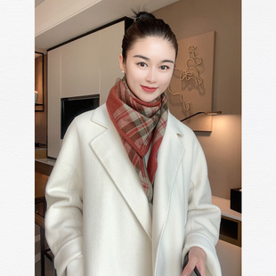 加禾【格纹三角巾】 经典百搭保暖双面格纹围巾披肩 100方巾一半