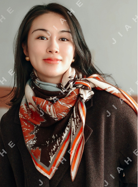 加禾【幻色之境】重磅绵羊毛披肩围巾三角巾200*100