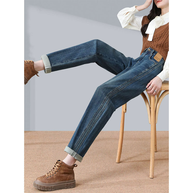 哈伦牛仔裤女秋冬季2025年