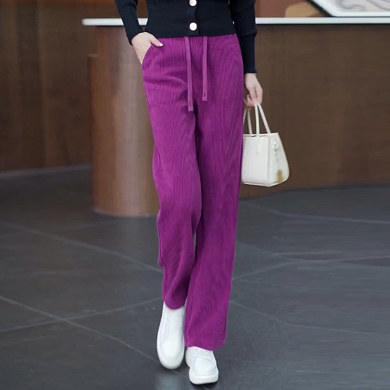 雪尼尔裤子女春秋冬2026年新款爆款窄版阔腿裤高腰宽松休闲直筒裤,女装/女士精品,大码裤装,淘宝优惠券,粉丝福利购,淘宝优惠卷