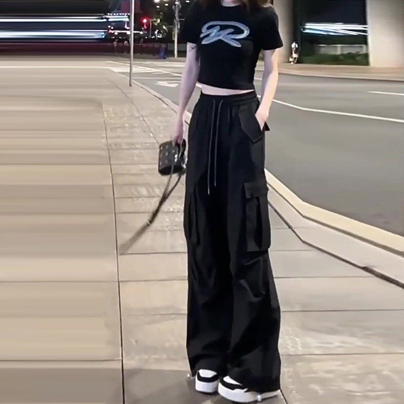 黑色速干工装裤女款2026新款小个子美式休闲登山阔腿裤子女秋冬款,女装/女士精品,休闲裤,淘宝优惠券,粉丝福利购,淘宝优惠卷