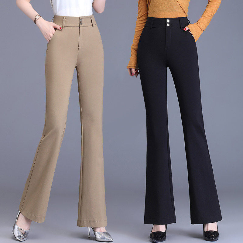 高腰微喇西装裤女春秋2026新款爆款休闲直筒裤子显瘦垂坠感喇叭裤,女装/女士精品,大码裤装,淘宝优惠券,粉丝福利购,淘宝优惠卷