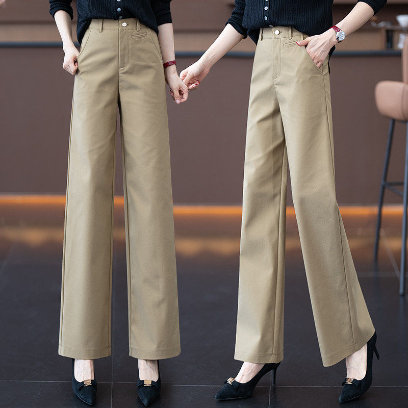 天丝棉直筒西装裤女春秋季2026新款高腰垂感休闲女裤窄版阔腿裤子,女装/女士精品,大码裤装,淘宝优惠券,粉丝福利购,淘宝优惠卷