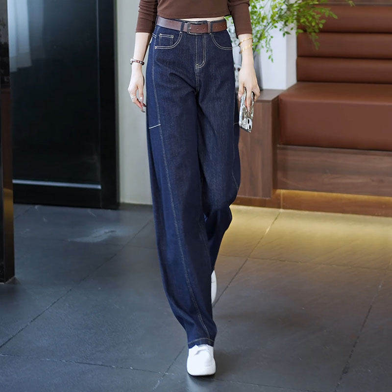 窄版直筒牛仔裤女春秋季长裤子2026新款女士镰刀裤高腰宽松阔腿裤,女装/女士精品,牛仔裤,淘宝优惠券,粉丝福利购,淘宝优惠卷