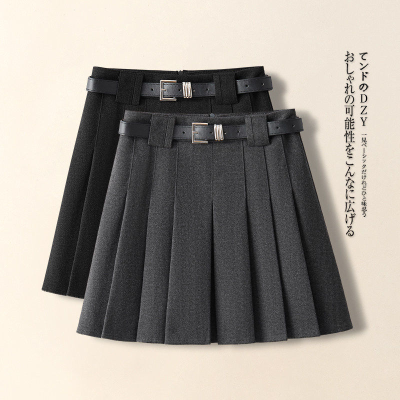 灰色毛呢百褶裙半身裙女秋冬2026新款气质绝美小个子短裙a字裙子,女装/女士精品,大码半身裙,淘宝优惠券,粉丝福利购,淘宝优惠卷