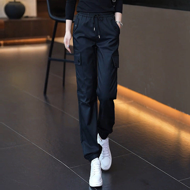 美式工装裤女秋冬2026新款高腰加绒宽松直筒裤束脚休闲运动哈伦裤,女装/女士精品,真丝上装,淘宝优惠券,粉丝福利购,淘宝优惠卷