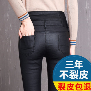 加绒皮裤女外穿2026年冬季新款秋冬亚光高腰加厚打底裤