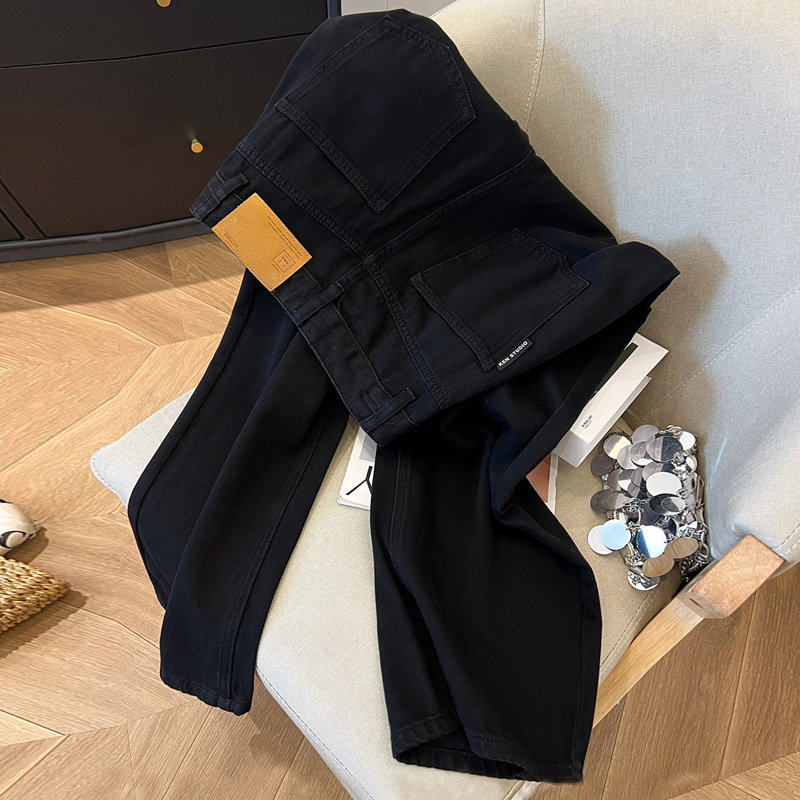 黑色高腰阔腿牛仔裤女秋季2026新款宽松裤子直筒垂感拖地裤春秋款,女装/女士精品,牛仔裤,淘宝优惠券,粉丝福利购,淘宝优惠卷