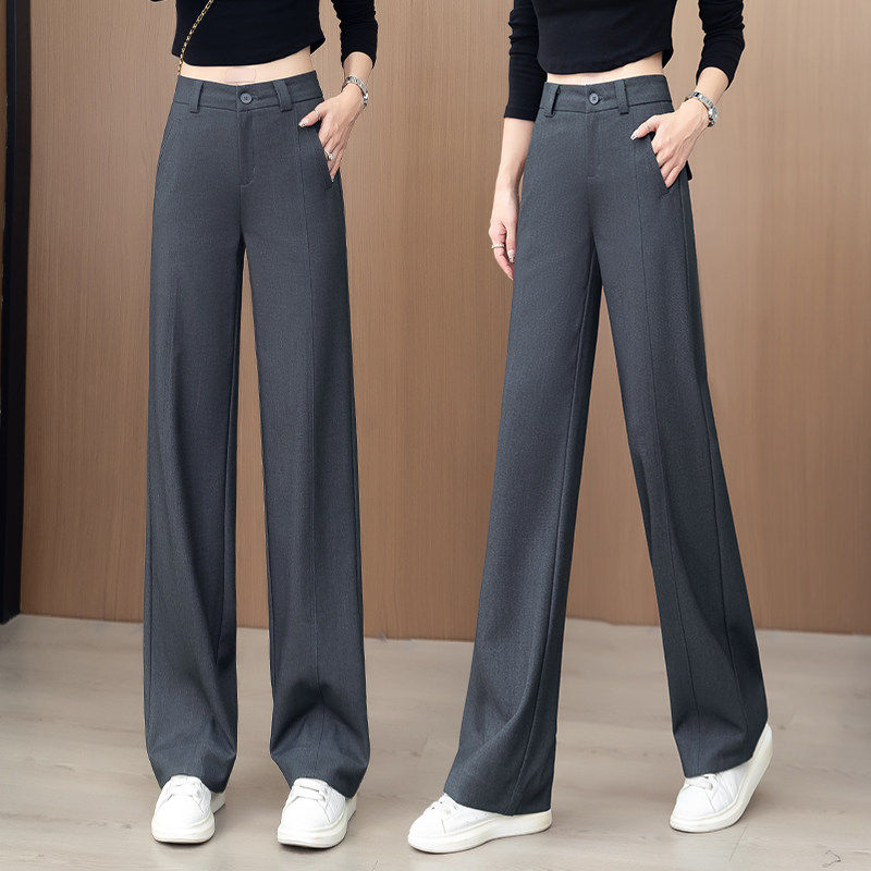 天丝羊毛西装裤女春秋季2026新款休闲直筒裤子高腰垂感窄版阔腿裤,女装/女士精品,大码裤装,淘宝优惠券,粉丝福利购,淘宝优惠卷