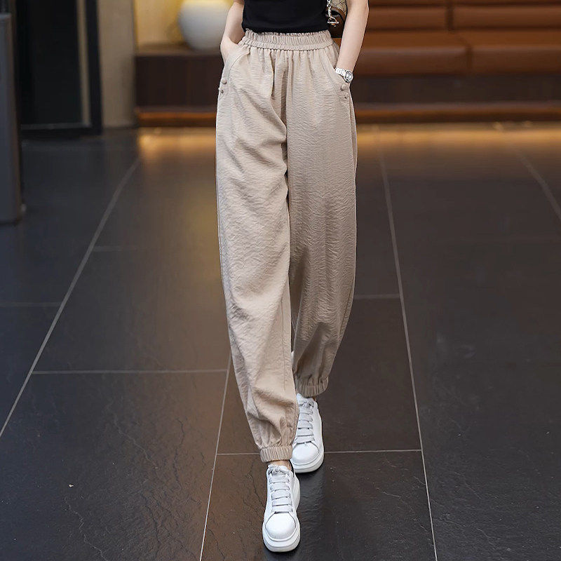 冰丝束脚裤女夏季薄款2026新款小个子休闲裤爆款高腰九分哈伦裤子,女装/女士精品,真丝上装,淘宝优惠券,粉丝福利购,淘宝优惠卷