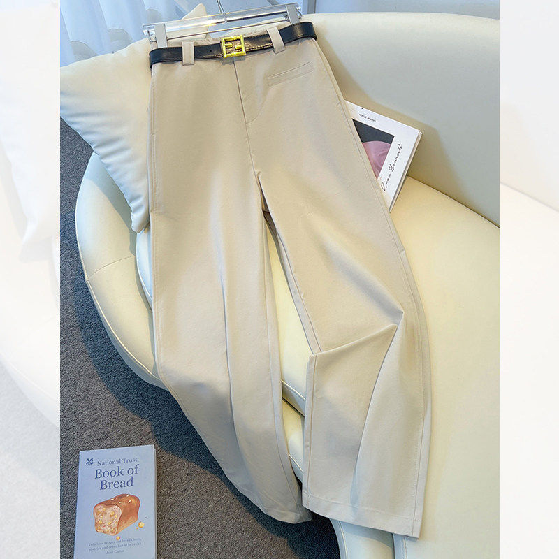米杏色阔腿裤女夏季2026新款宽松垂感拖地裤高腰显瘦西装直筒裤子,女装/女士精品,休闲裤,淘宝优惠券,粉丝福利购,淘宝优惠卷