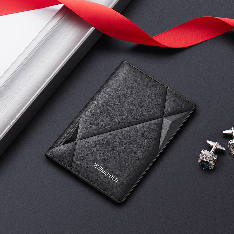 保罗卡包男士超薄小巧高档防盗刷男式卡夹真牛皮证件包驾驶证皮套