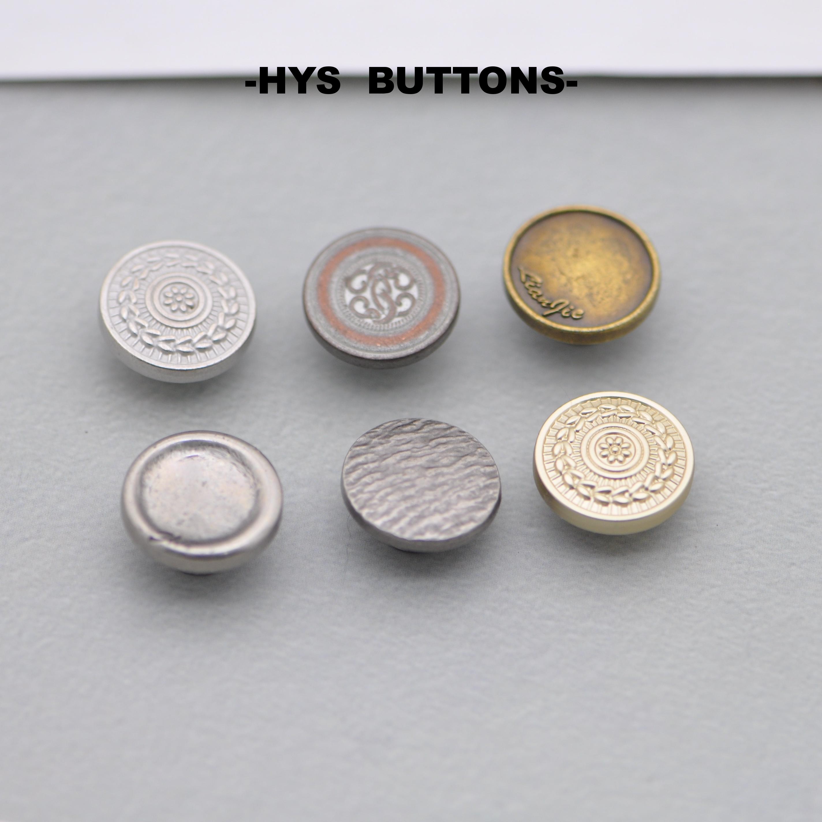 HYS BUTTONS牛仔裤牛仔衣纽扣裤背带裤摇头扣男女金属工字扣133#