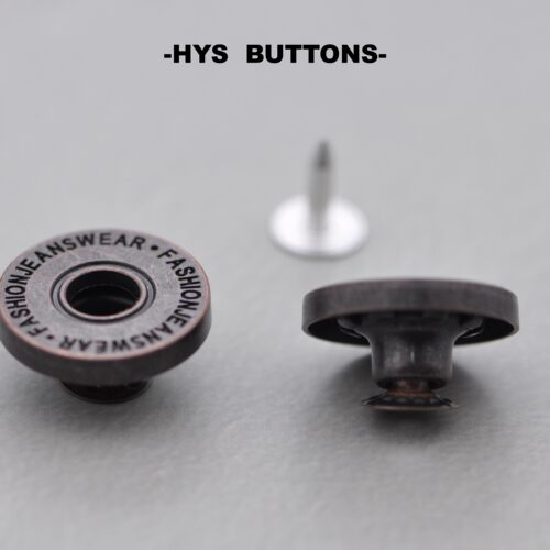 HYS BUTTONS牛仔裤牛仔衣纽扣裤背带裤钮扣摇头扣男女金属工字扣