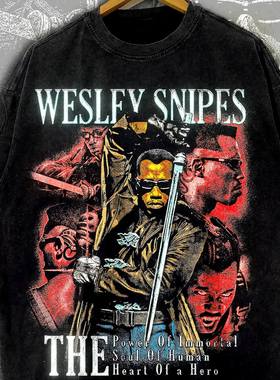 Blade刀锋战士 80S经典电影美剧周边 重磅水洗做旧 美版短袖T恤潮