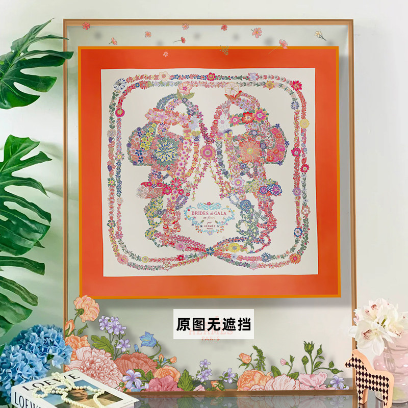服装店高级亚克力框装饰画华丽缰辔花卉丝巾装裱挂画餐厅潮流摆画,家居饰品,现代装饰画,淘宝优惠券,粉丝福利购,淘宝优惠卷