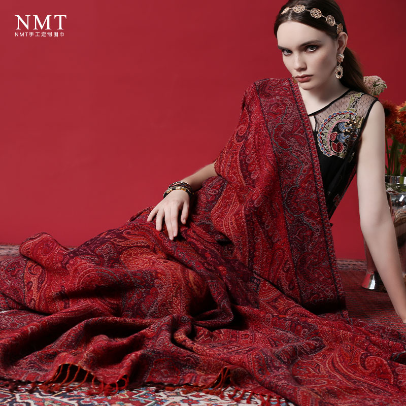 羊毛毛披肩佩斯利花纹斗篷盖毯