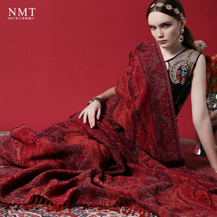 205 145cm超大加厚披肩民族风冬保暖羊毛披风佩斯利花纹斗篷盖毯