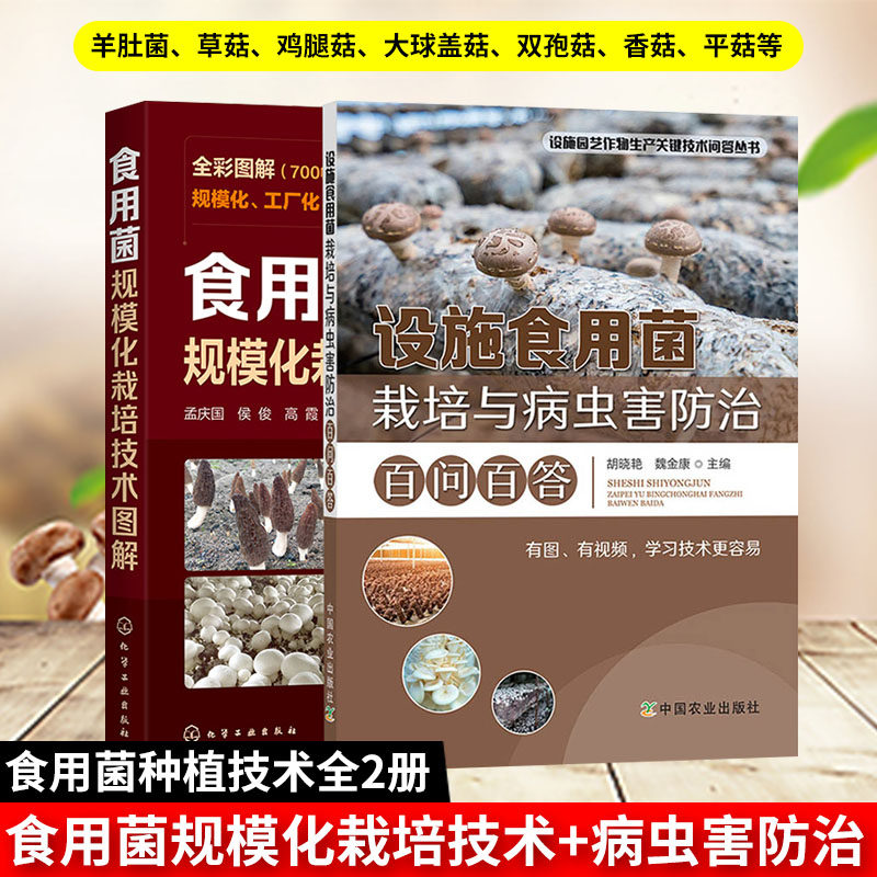正版 食用菌种植技术全2册 食用菌规模化栽培技术图解+设施食用菌栽培与病虫害防治百问百答 农作物菌类书籍香菇羊肚菌种植技术使用感如何?