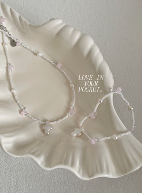 LIYP原创手作 芭蕾风丝质光泽巴洛克珍珠弹力手链