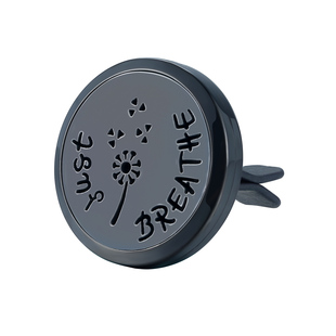 30mm黑色just 316L钛钢汽车出风口精油香水夹空气净化 breathe