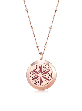 钛钢玫瑰金吊坠项链厘米