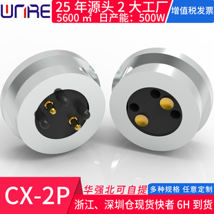 2pin防呆磁吸式 连接器智能设备美容器服饰材电池触点磁吸公母接头