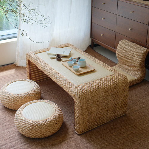 蒲素藤编小茶几榻榻米茶桌厂家店