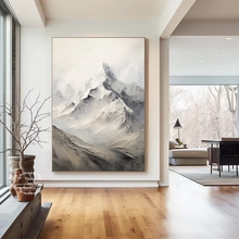 大芬村纯手绘油画抽象山峰背有靠山肌理感客厅装饰画玄关走廊挂画