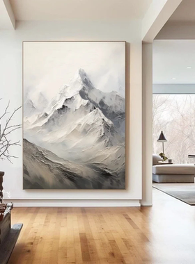 大芬村纯手绘油画抽象山峰背有靠山肌理感客厅装饰画玄关走廊挂画