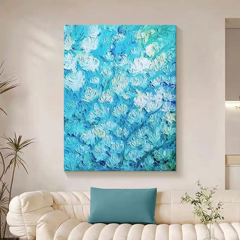 大芬村纯手绘油画抽象花卉牡丹客厅装饰画肌理感玄关走廊卧室挂画图片