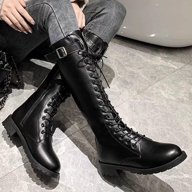 2025冬季新款系带厚底马丁靴子