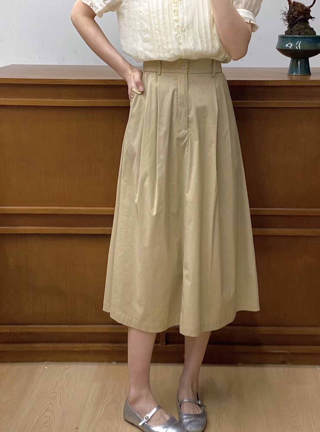 白搭半身裙女小个子夏季2024新款高腰显瘦a字遮胯中长款宽松伞裙