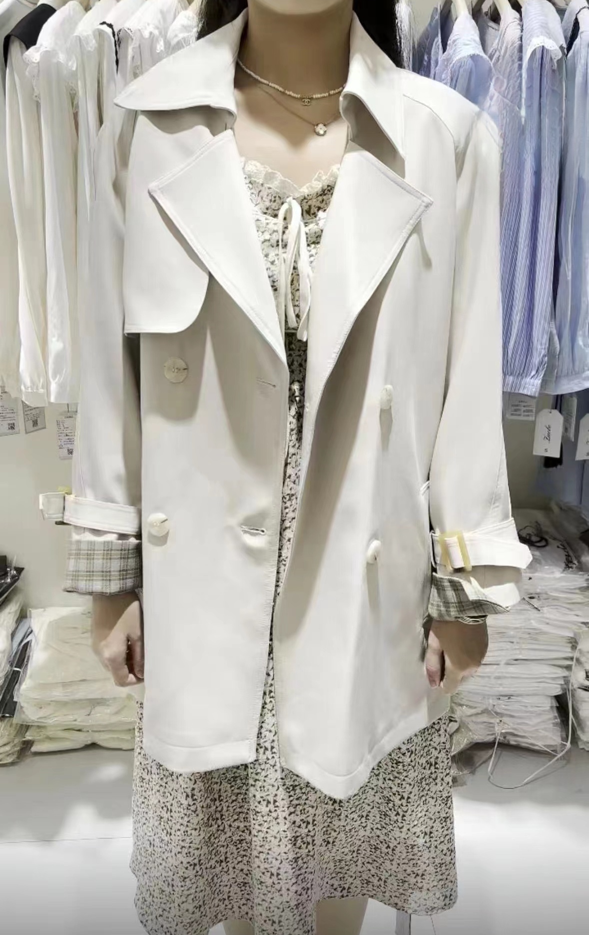 ZUOBO设计感韩版淑女气质英伦风衣外套中长款2023早春大衣小个子