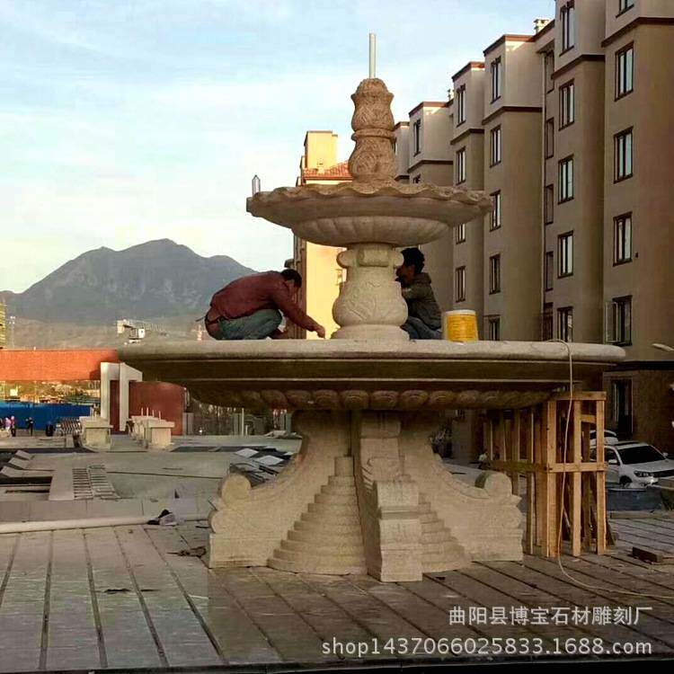 花岗岩石雕喷泉雕塑 园林广场水系工程 小区景观喷泉流水摆件