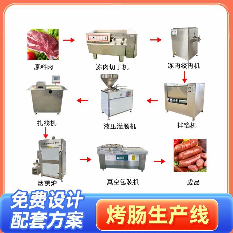大容量驴肉香肠脆皮烤肠加工设备金华火腿烟熏机器ZB-80斩拌机
