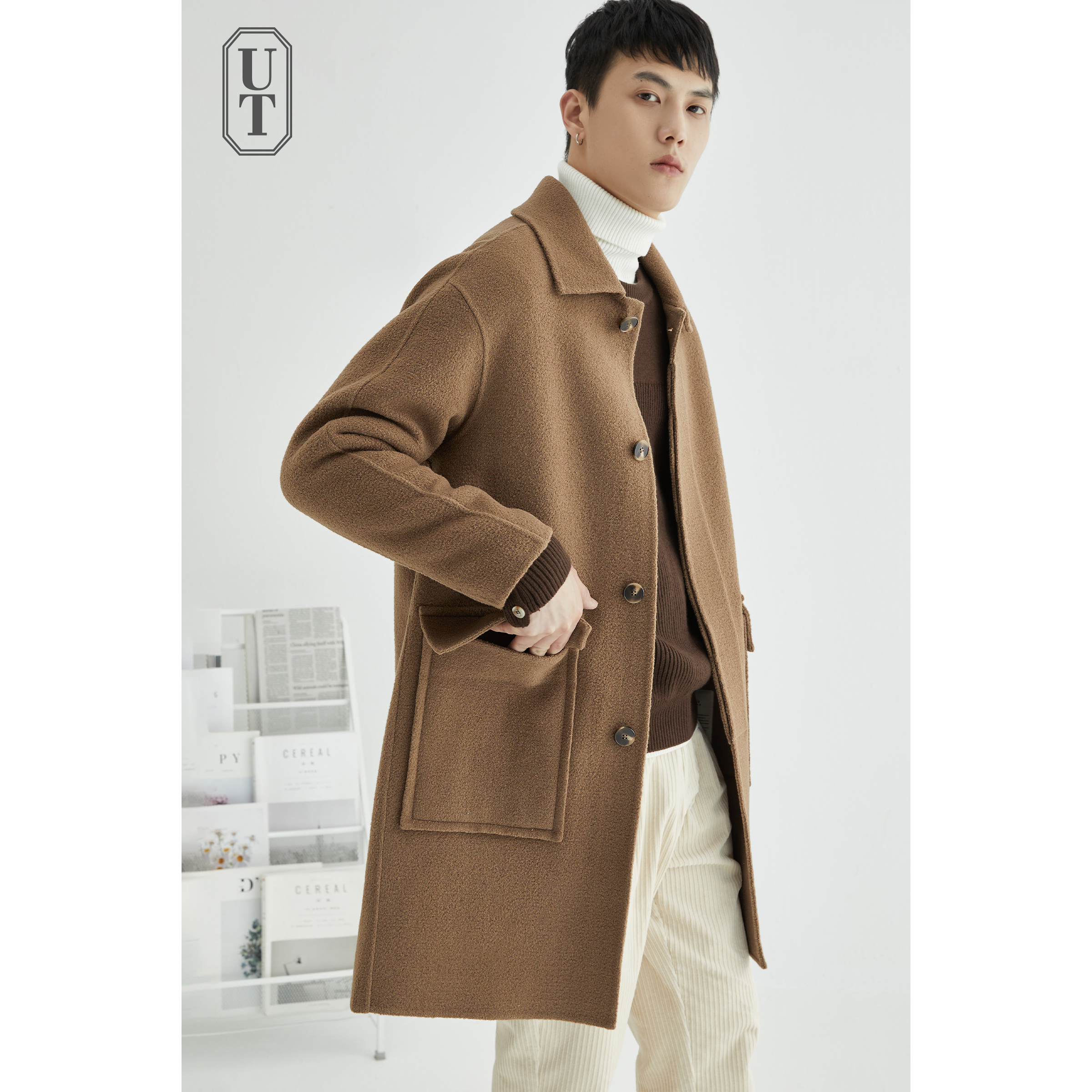 手工男中妮子非羊绒双面呢大衣