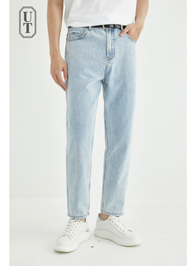 牛仔裤男士浅蓝色修身韩版潮流直筒宽松年新款休闲男装长裤子