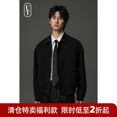 宽松工装 秋季 上衣 翻领夹克外套男士 双口袋暗门襟设计短款