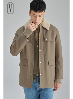 羊羔毛中长款夹克大衣男士风衣冬季韩版潮流加厚保暖派克服外套男