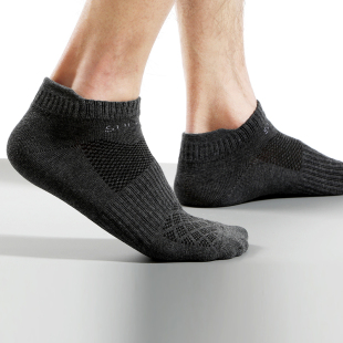 低帮网眼吸汗透气精梳棉纯色男士 高棉中筒短运动袜子男春夏季 薄款