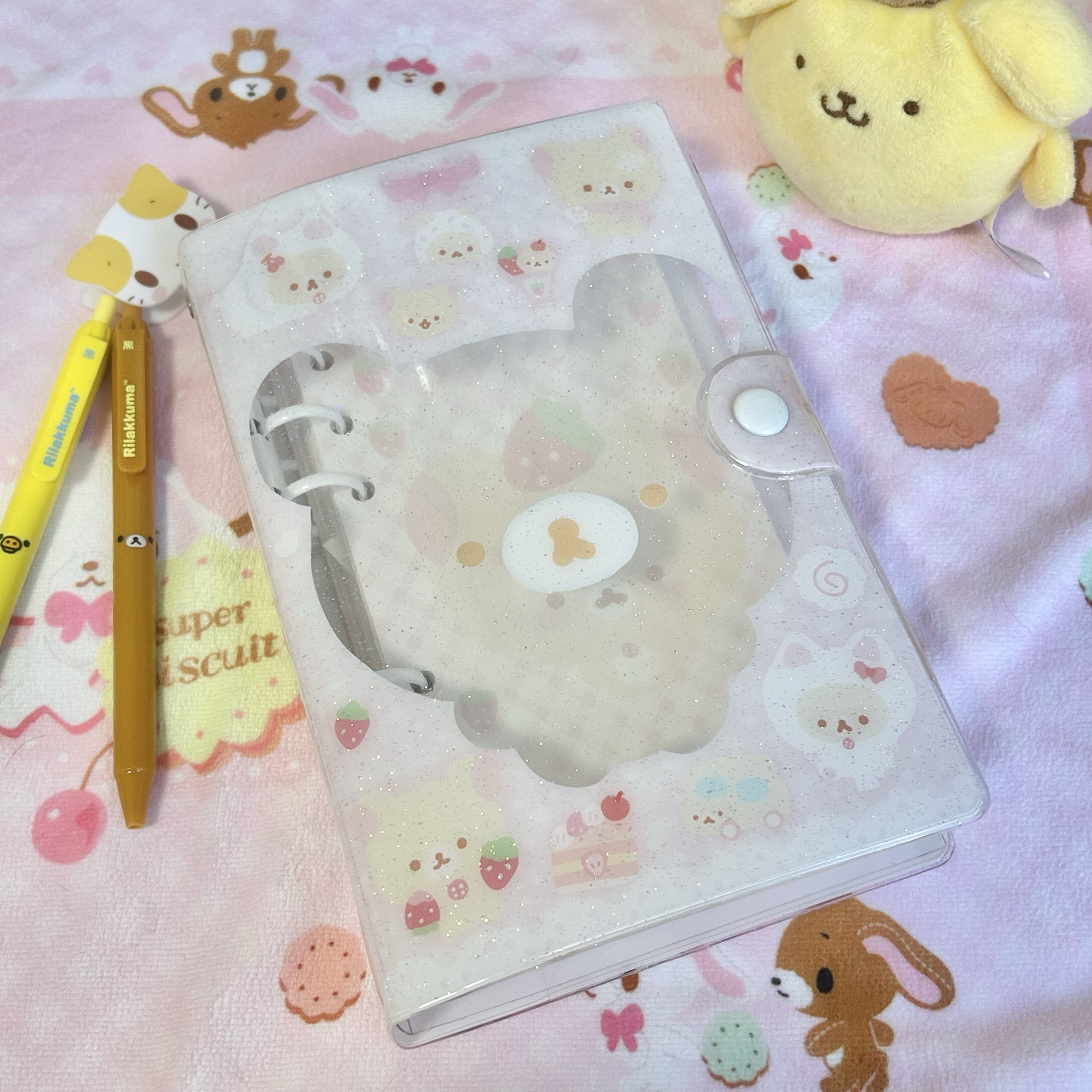thumbnail for Chestnut Tea Original Strawberry Easy Bear A6 Loose-leaf Shell Inner Page Punch Handbook Collage Cute Portable Book