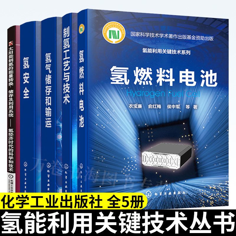 正版 共5册 氢燃料电池+氢安全+氢气储存和输运+制氢工艺与技术+太阳能制氢 氢能利用关键技术系列 燃料电池技术燃料电池研发书籍