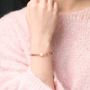 碧玺串珠手链天然珍珠手串多巴胺手饰